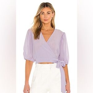Revolve/Bardot. Isabella Wrap Top in Lilac. Size small.
